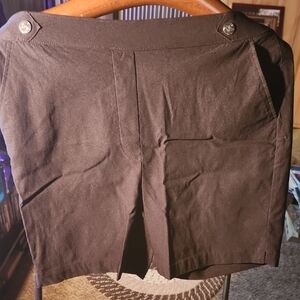 Rafaella Stylish Black Shorts with Button Detail